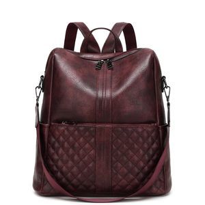 Daily Use Backpack Purse Vegan Leather Travel Back Pack Fashion O_O